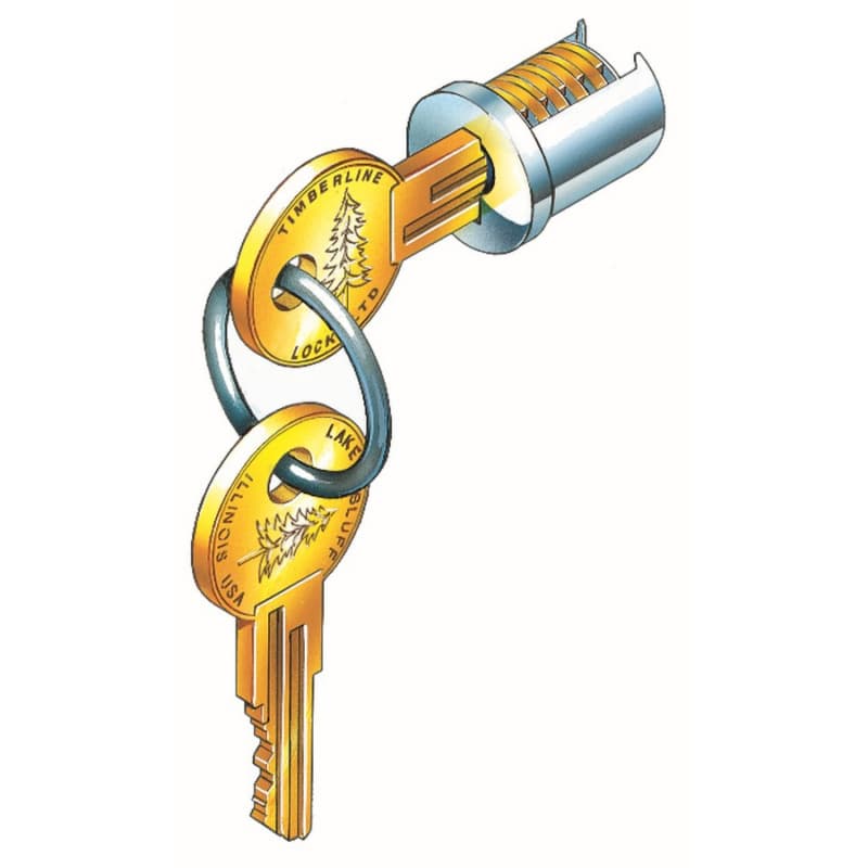 Master Keyed Lock Plugs Key #100TA, White | Würth Baer Supply Company