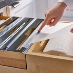 Rev A Shelf Craftsman Collection Paper Towel Drawer with built in foilplastic wraproll storage