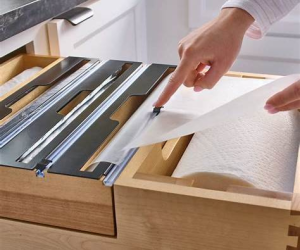 Rev-A-Shelf Craftsman Collection Paper Towel Drawer with built-in foil/plastic wrap/roll storage