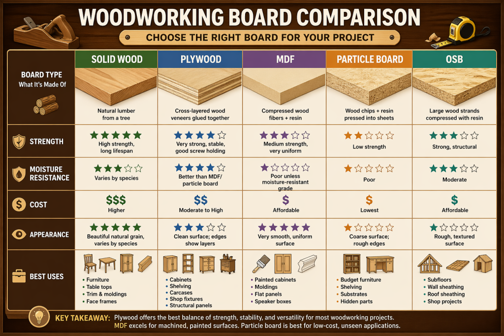 Woodworking Board Comparison by Wurth Baer Supply