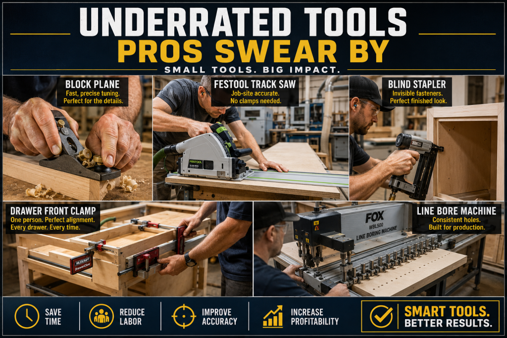 Underrated woodworking tools improving production efficiency in cabinet shops