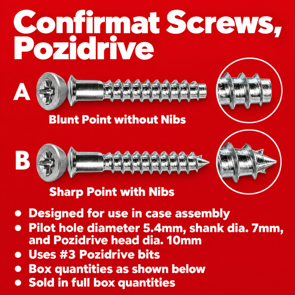 Confirmat Screws for Case Work