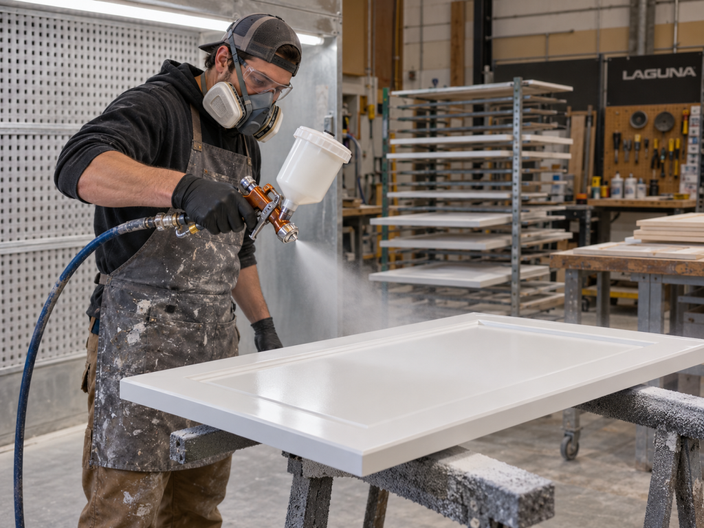 Industrial Cabinet Door Spray Painting