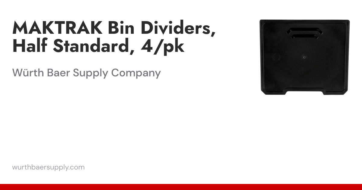 MAKTRAK Bin Dividers, Half Standard, 4/pk | Würth Baer Supply Company