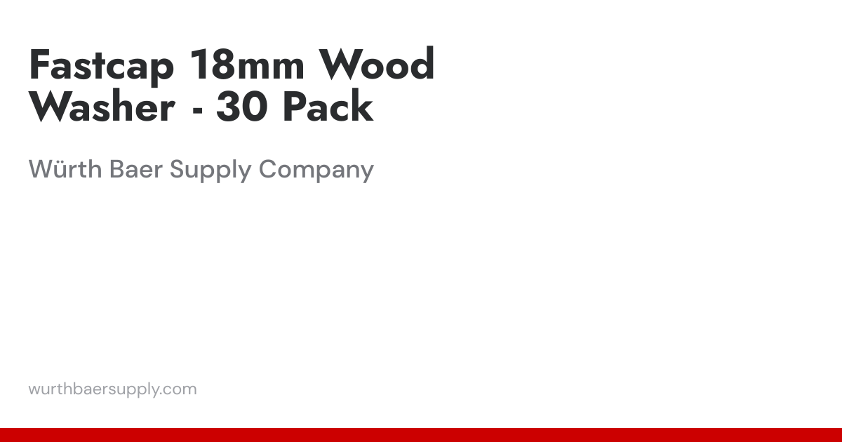 Fastcap 18mm Wood Washer - 30 Pack | Würth Baer Supply Company