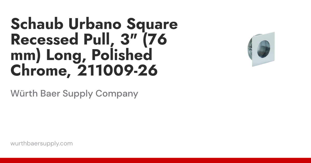 Schaub Urbano Square Recessed Pull, 3