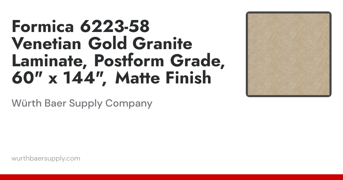 Formica 6223-58 Venetian Gold Granite Laminate Postform Grade, 60