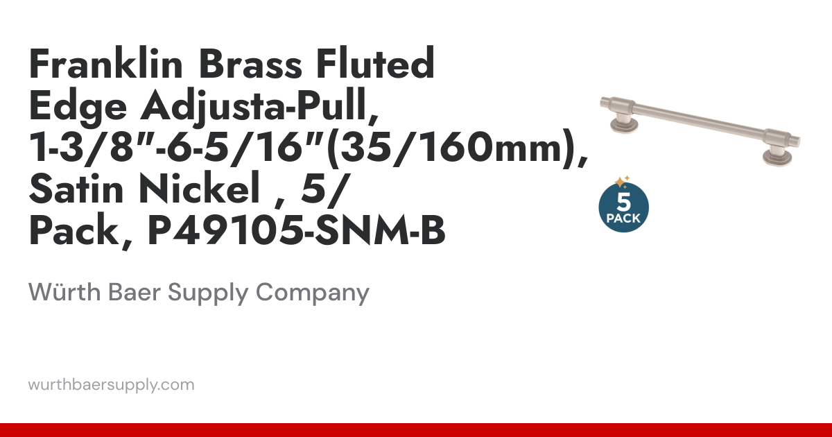 Franklin Brass Adjusta-Pull(TM)Fluted Edge Pull, 1-3/8