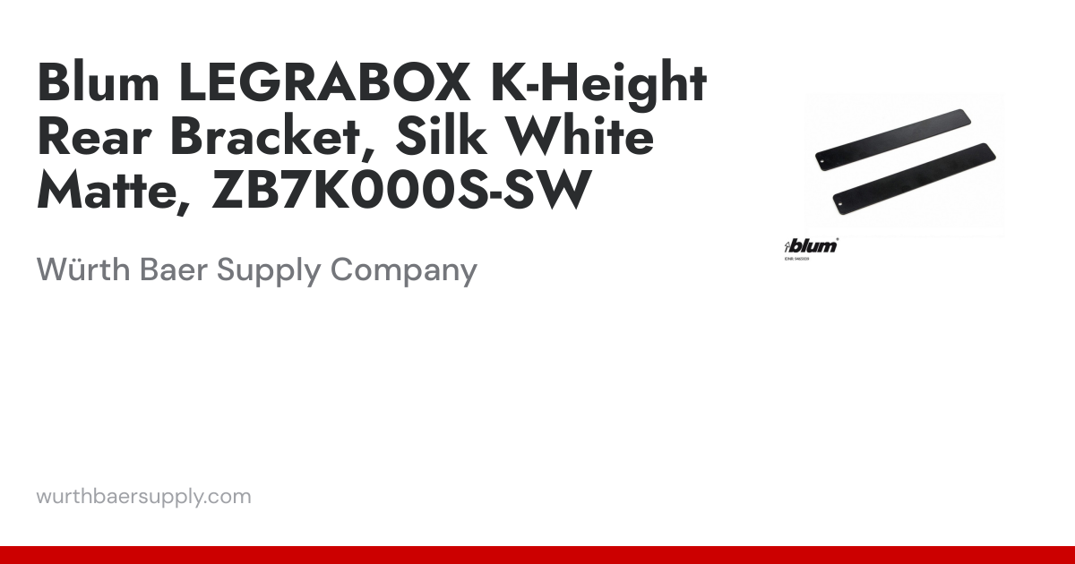Legrabox Rear Fixing Bracket K-Height 144mm, Silk White Matte | Würth ...