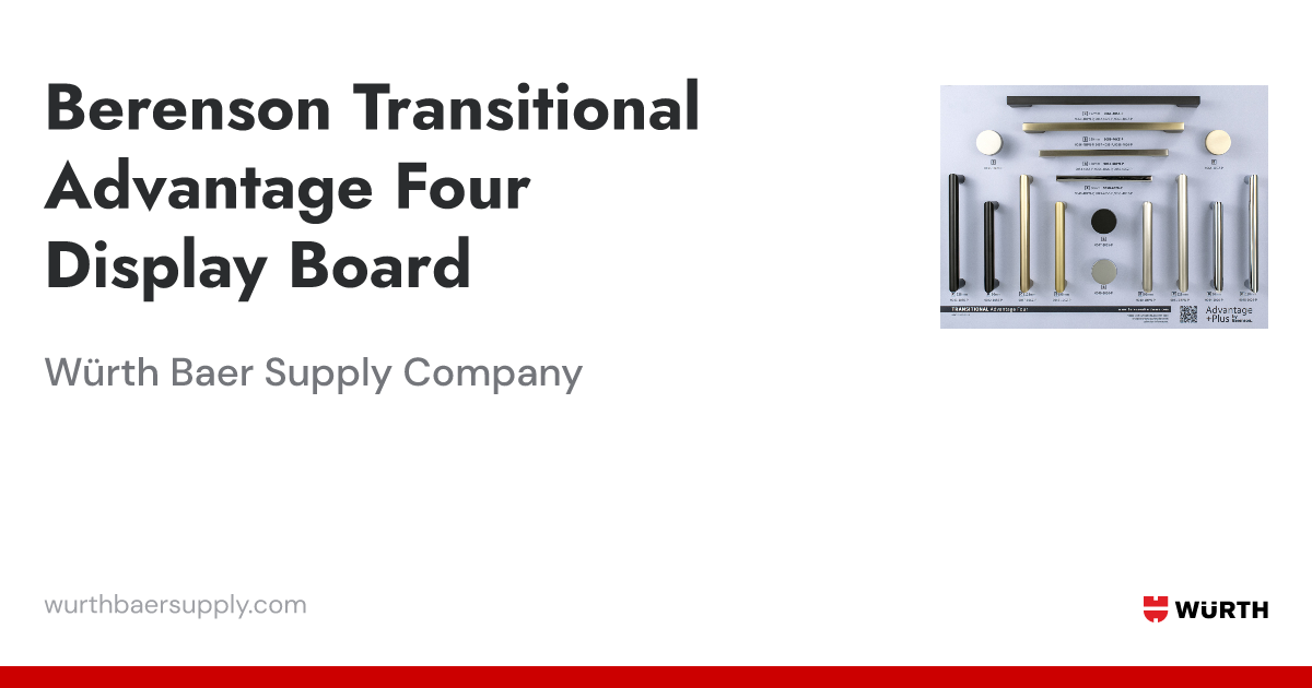 Berenson Transitional Advantage Four Display Board | Würth Baer Supply ...
