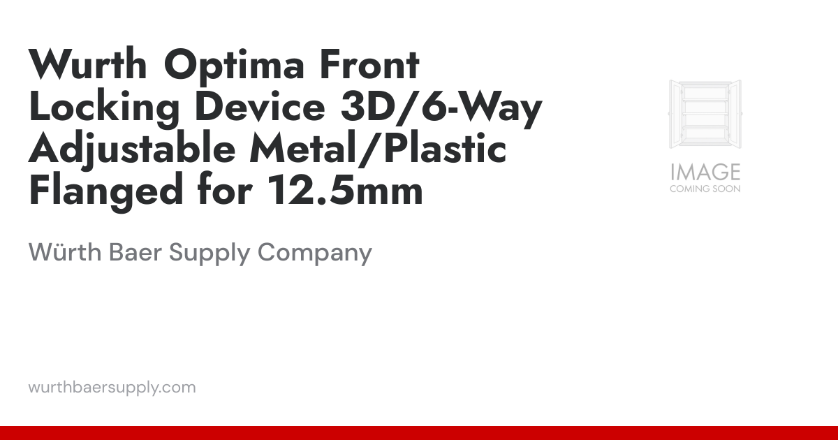 Wurth Optima Front Locking Device 3D/6-Way Adjustable Metal/Plastic ...