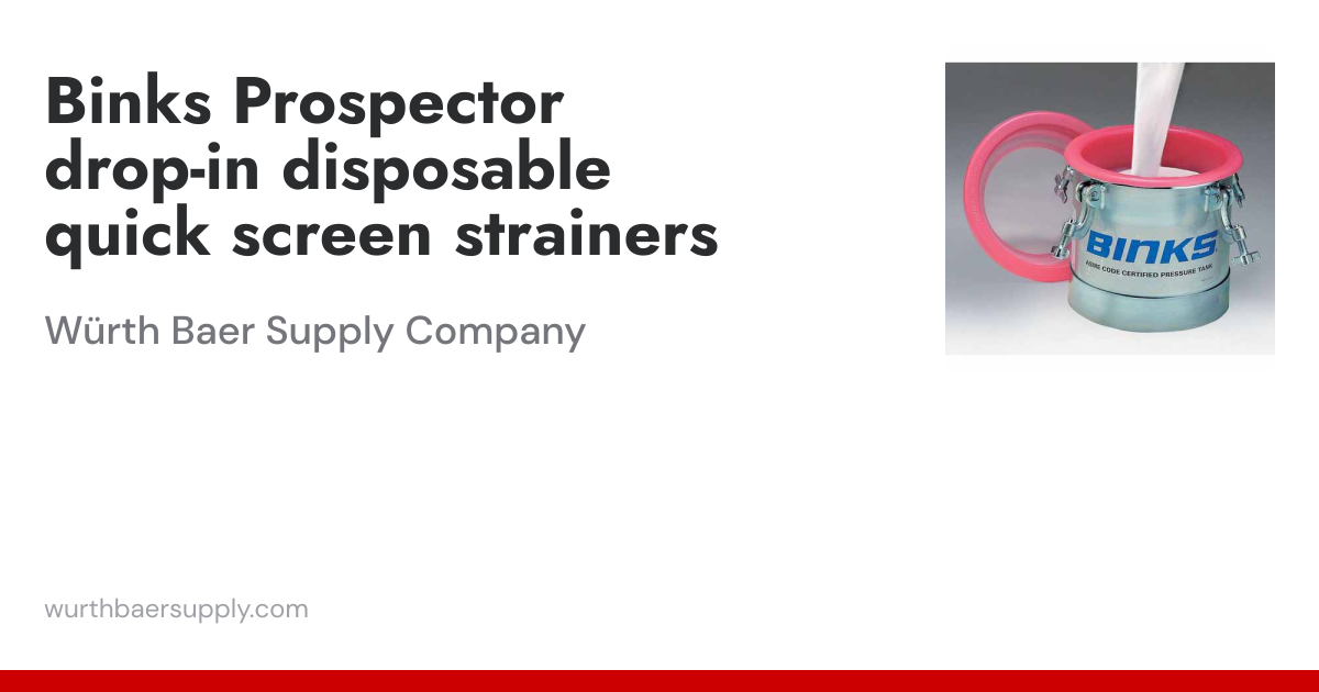 Binks Prospector drop-in disposable quick screen strainers | Würth Baer ...