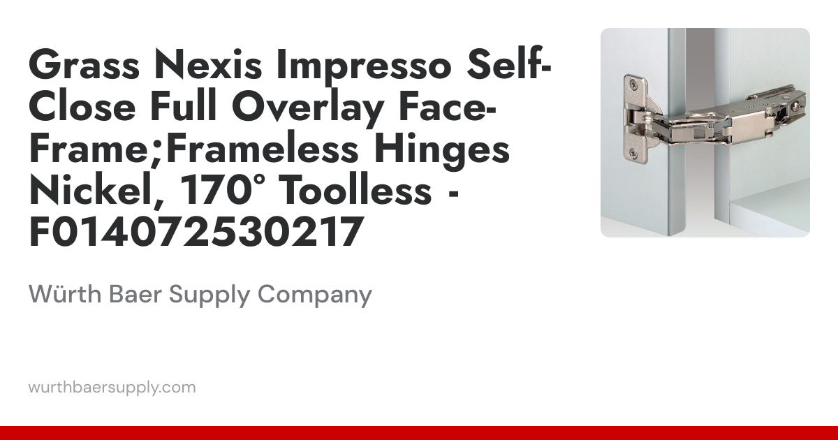 Grass Nexis Impresso Self-Close Full Overlay Face-Frame;Frameless