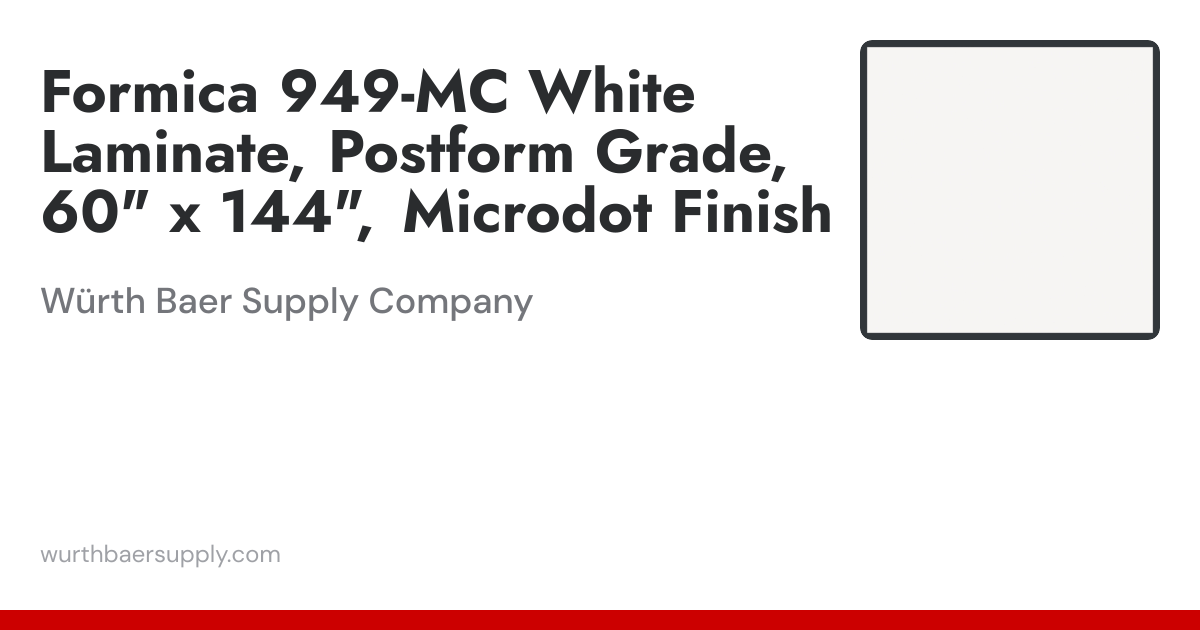 Formica 949-MC White laminate 60x144 Microdot | Würth Baer Supply Company