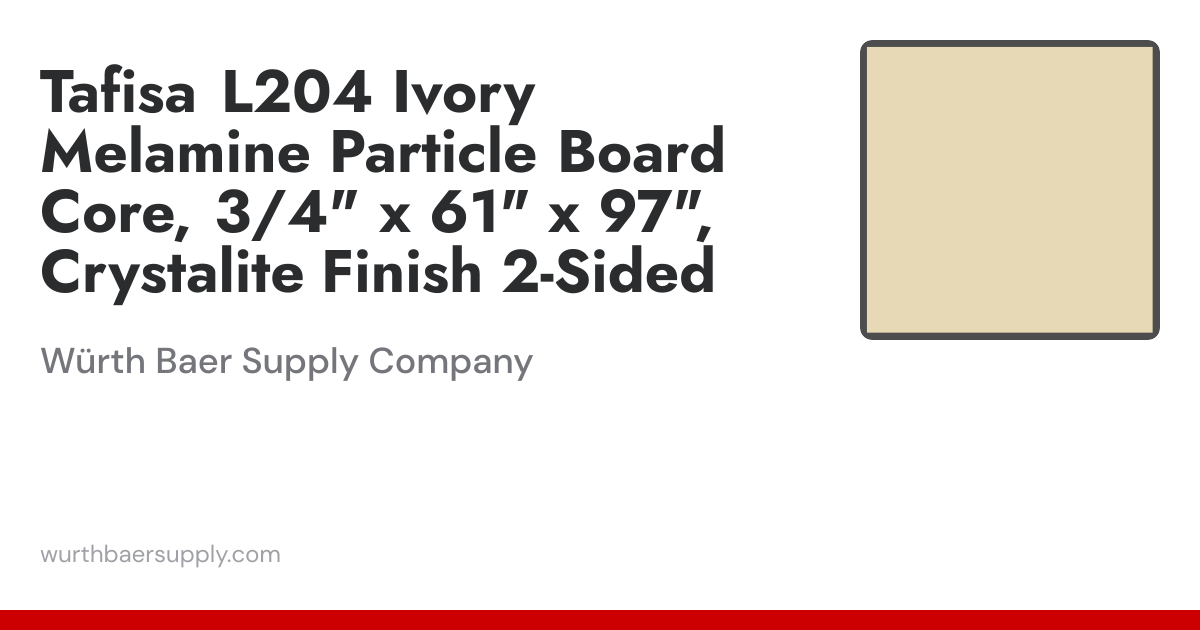 Tafisa 204 Ivory melamine board 61 x 97 | Würth Baer Supply Company