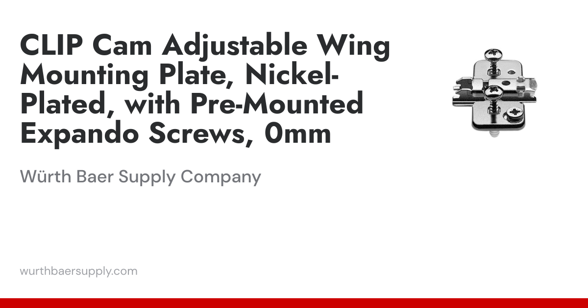 CLIP Cam Adjustable Wing Mounting Plate, Nickel-Plated, with Pre ...
