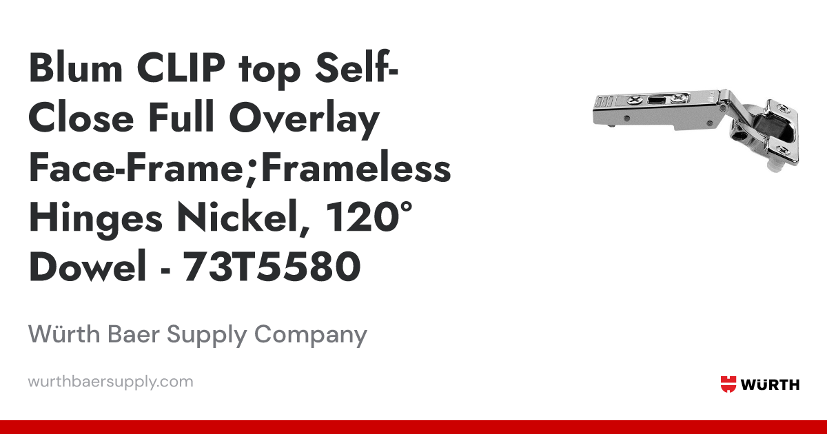 Blum CLIP top Self-Close Full Overlay Face-Frame;Frameless Hinges