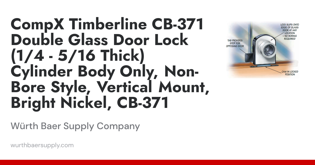 CompX Timberline CB-371 Double Glass Door Lock (1/4 - 5/16 Thick ...