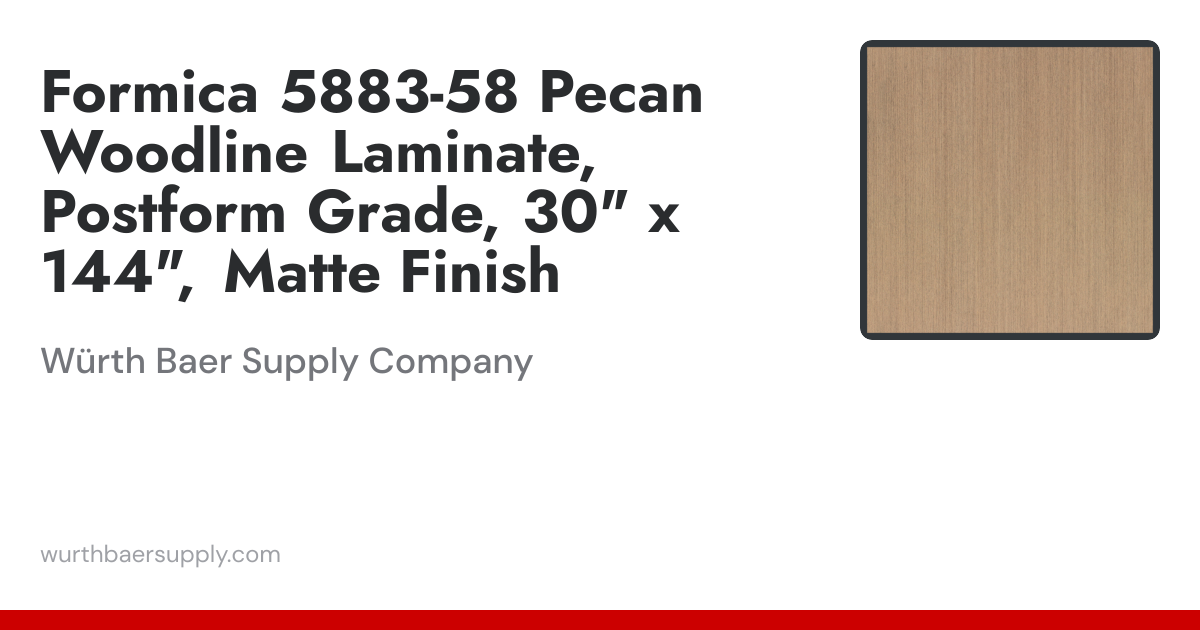 Formica 5883-58 Pecan Woodline Laminate Postform Grade, 30