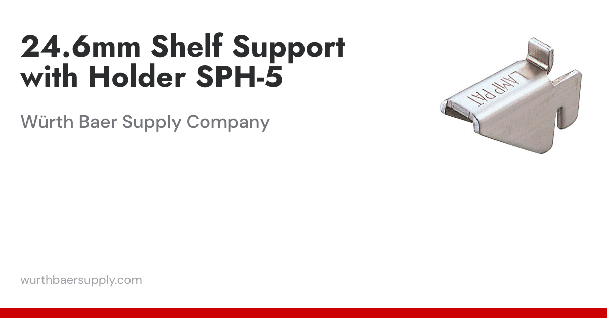 24.6mm Shelf Support with Holder, Satin Stainless Steel | Würth Baer ...