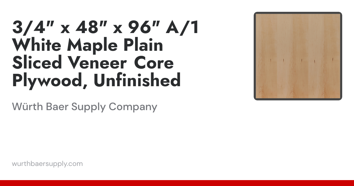Plywood Hardwood Stain Maple, White, Veneer Core, Domestic, HPVA, NAUF ...