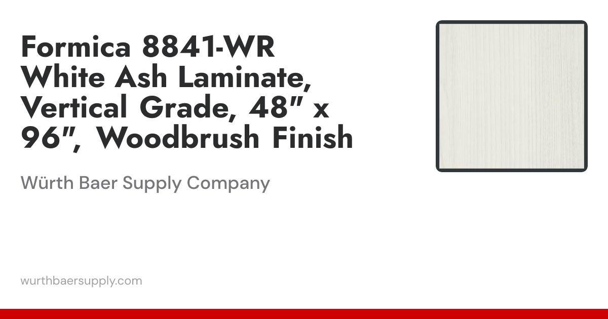 Formica 8841-WR White Ash Laminate Vertical Grade, 48