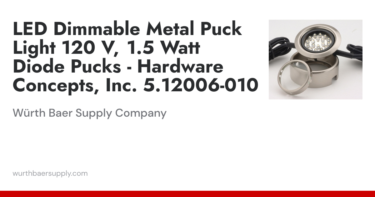 LED Dimmable Metal Puck Light 120 V, 1.5 Watt Diode Pucks - Hardware ...