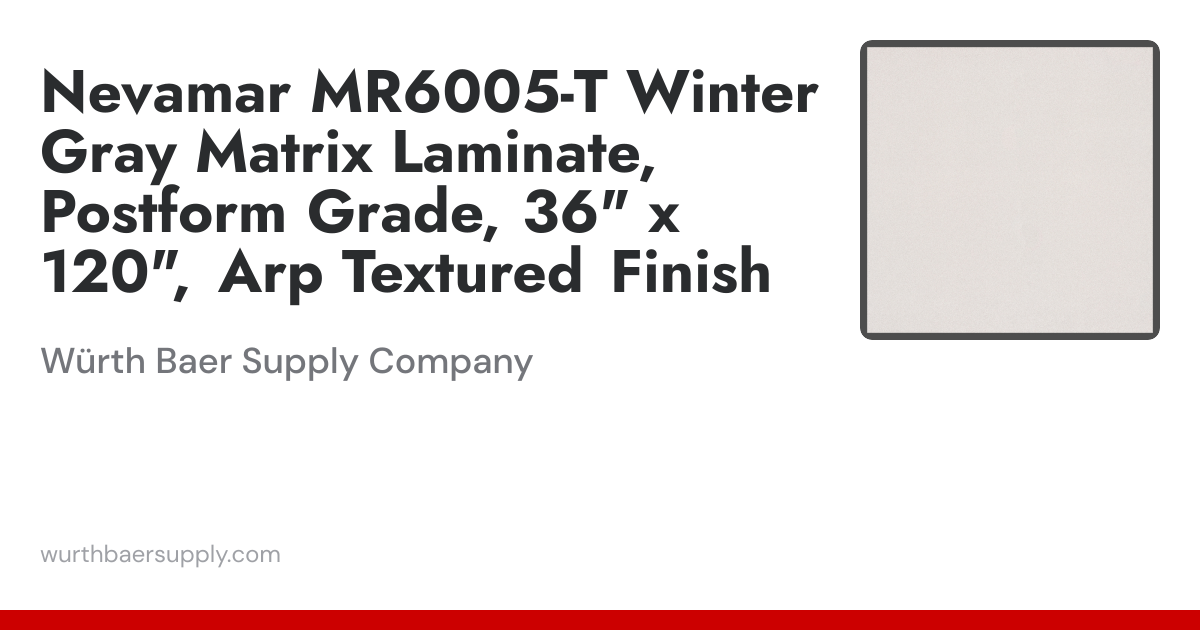 Nevamar MR6005-T Winter Gray Matrix Laminate Postform Grade, 36