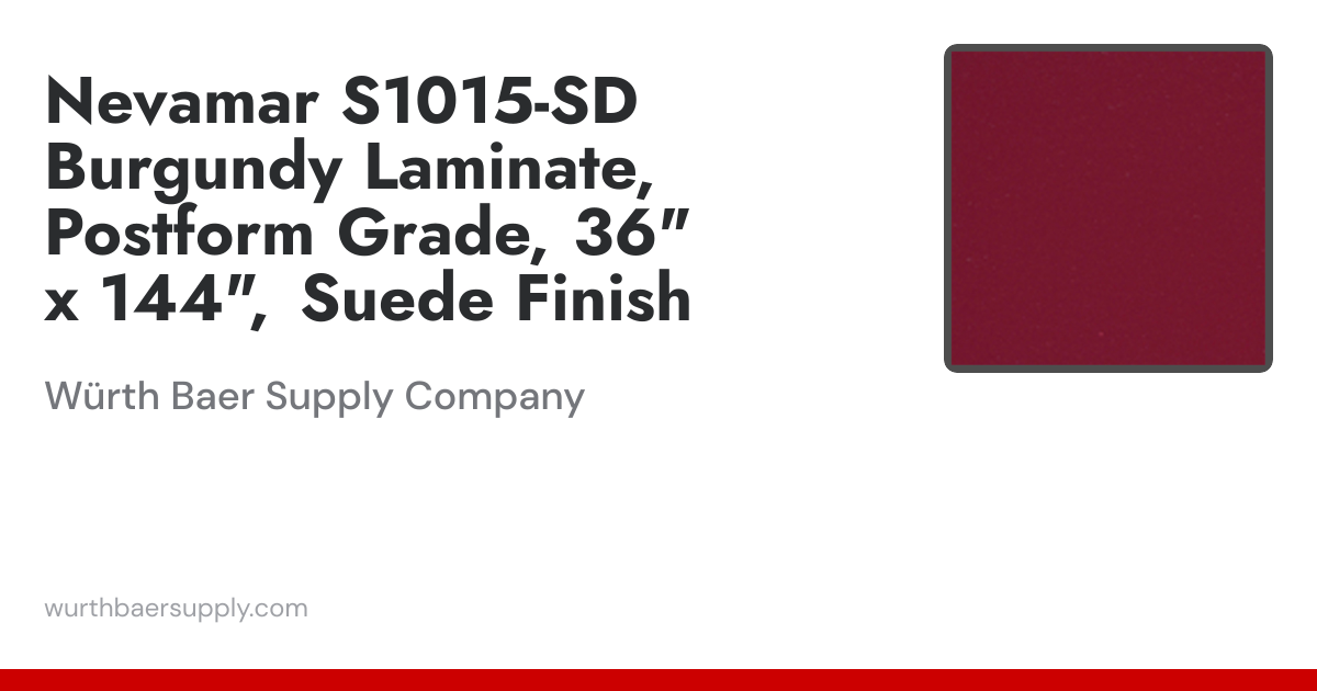 Nevamar S1015-SD Burgundy Laminate Postform Grade, 36