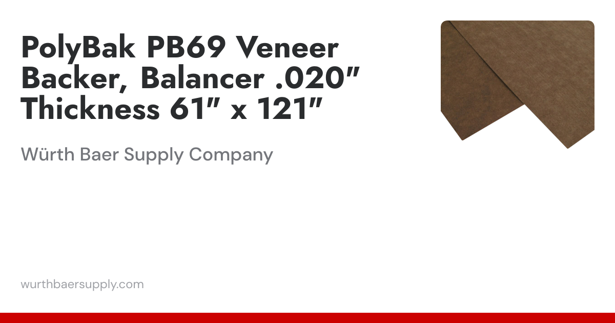 PolyBak PB69 Veneer Backer, Balancer .020
