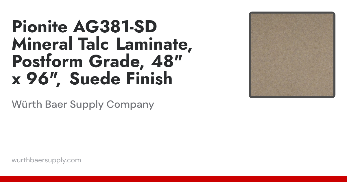 Pionite AG381-SD Mineral Talc Laminate Postform Grade, 48