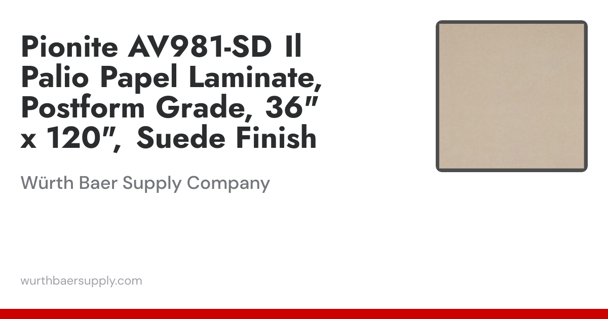 Pionite AV981-SD Il Palio Papel Laminate Postform Grade, 36