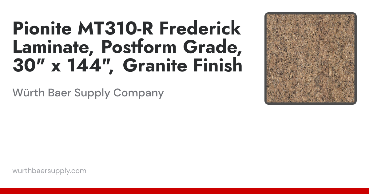 Pionite MT310-R Frederick Laminate Postform Grade, 30