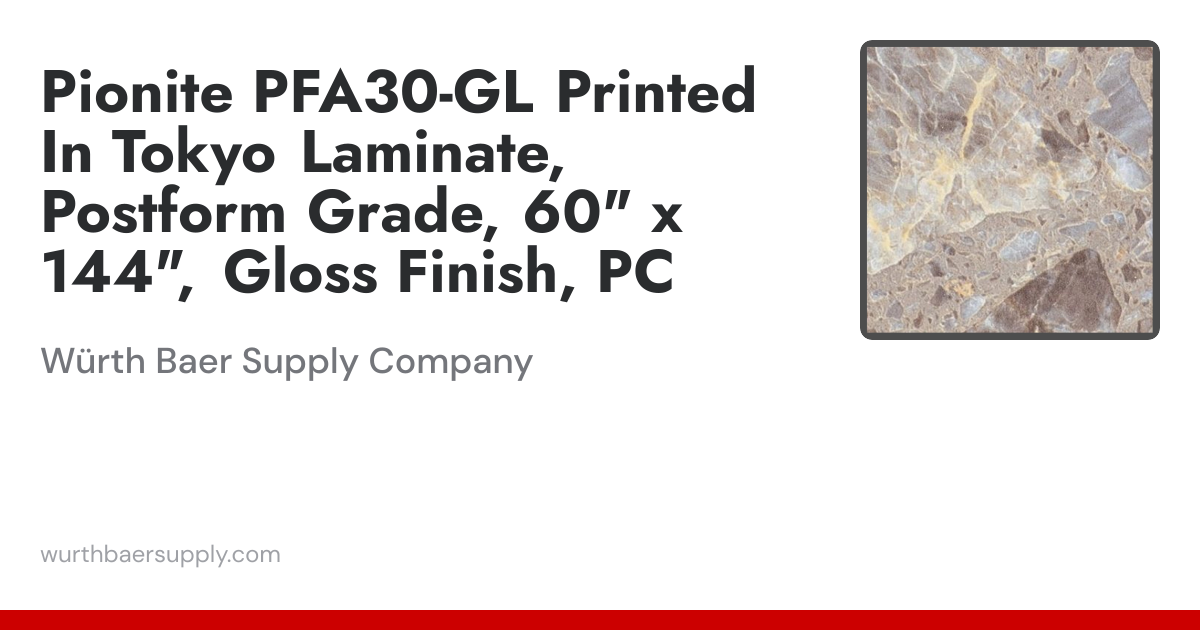 Pionite PFA30-GL Printed In Tokyo Laminate Postform Grade, 60