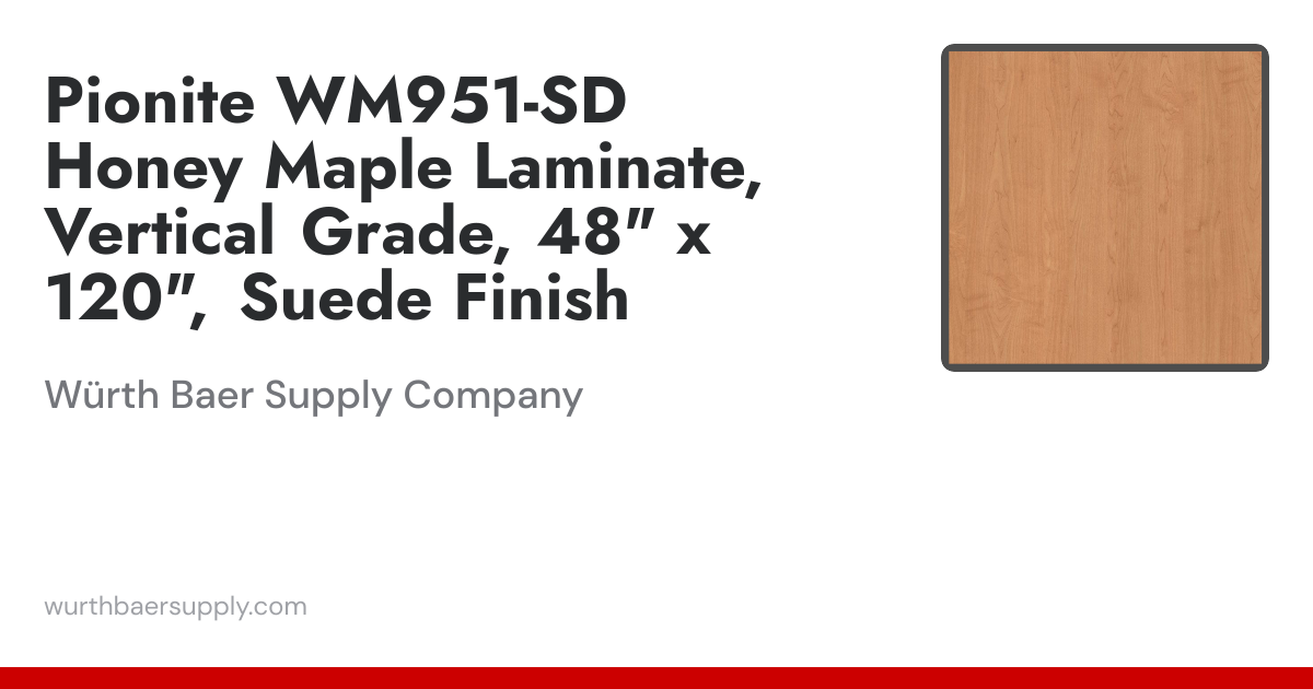 Pionite WM951-SD Honey Maple Laminate Vertical Grade, 48