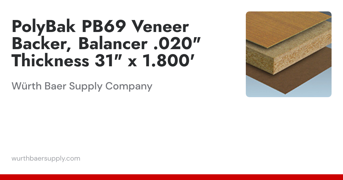 PolyBak PB69 Veneer Backer, Balancer .020
