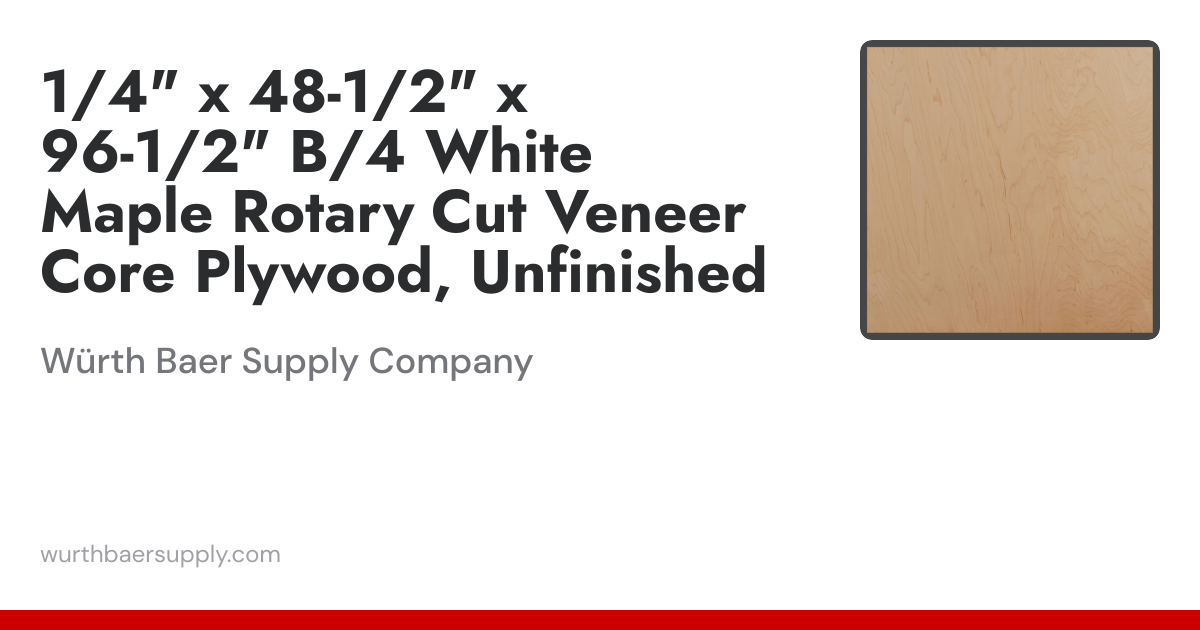 Plywood Hardwood White Maple, Veneer Core, Domestic, NAUF B-4 ...