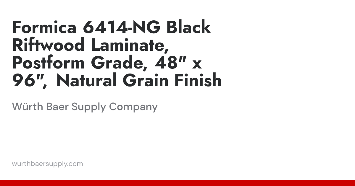 Formica 6414-NG Black Riftwood Laminate Postform Grade, 48