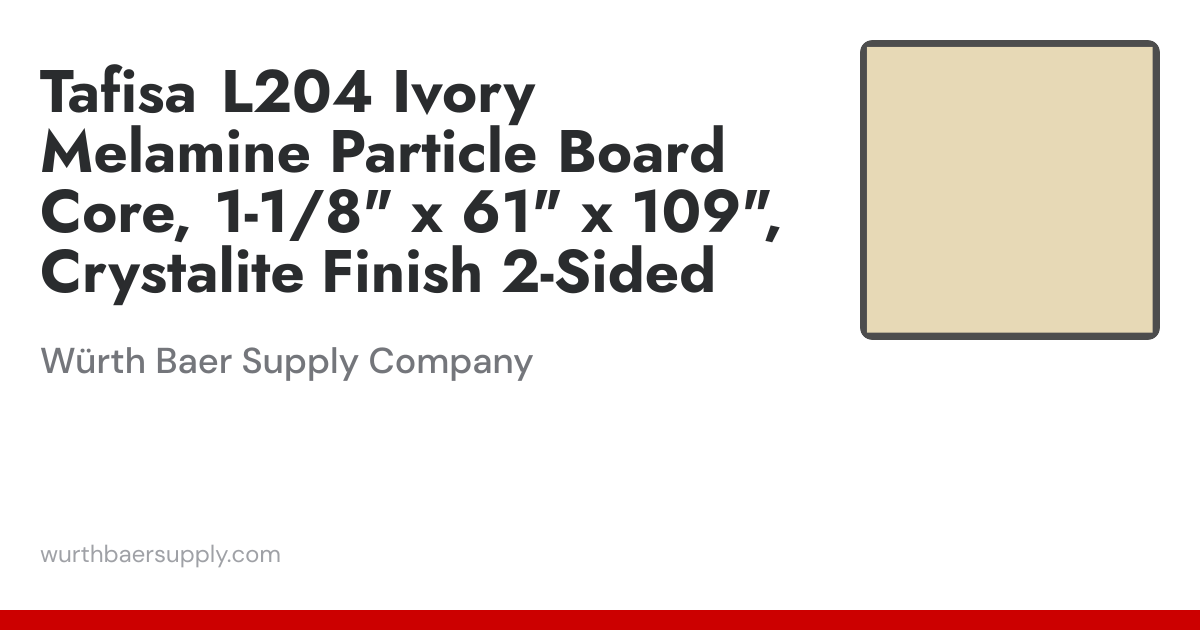Melamine 204 Ivory, Crystalite, Particle Board 2-Sided 1-1/8