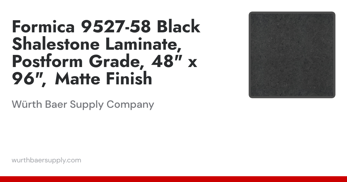 Formica 9527-58 Black Shalestone Laminate Postform Grade, 48