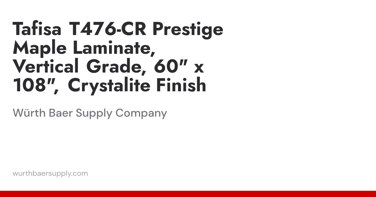 Tafisa T476-CR Prestige Maple Laminate Vertical Grade, 60
