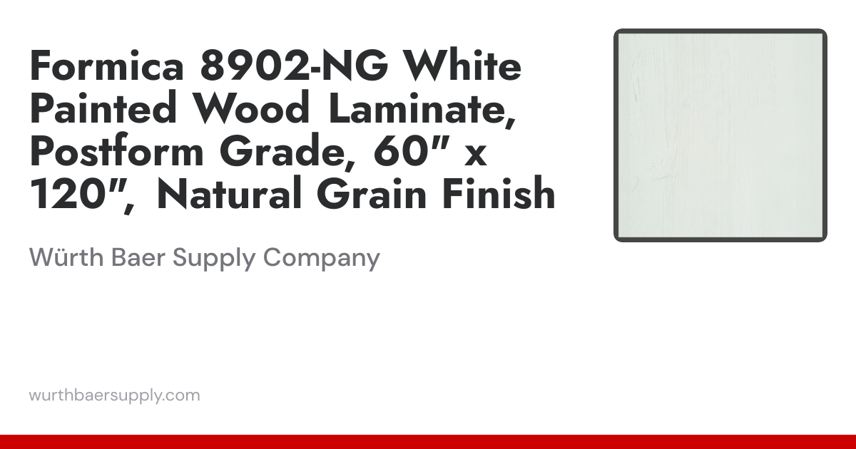 Formica 8902-NG White Painted Wood Laminate Postform Grade, 60