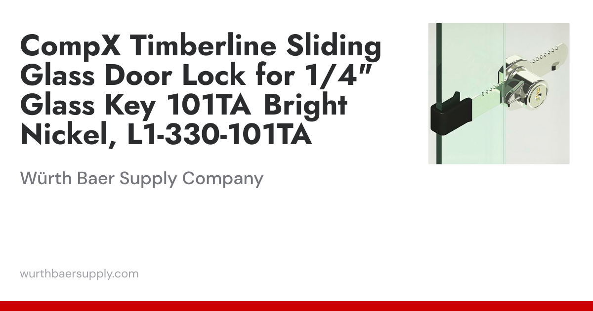 CompX Timberline Sliding Glass Door Lock for 1/4