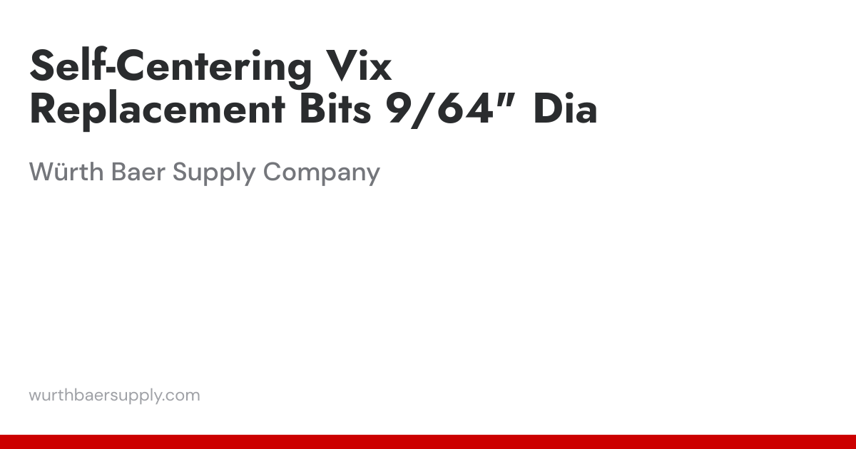 Self-Centering Vix Replacement Bits 9/64