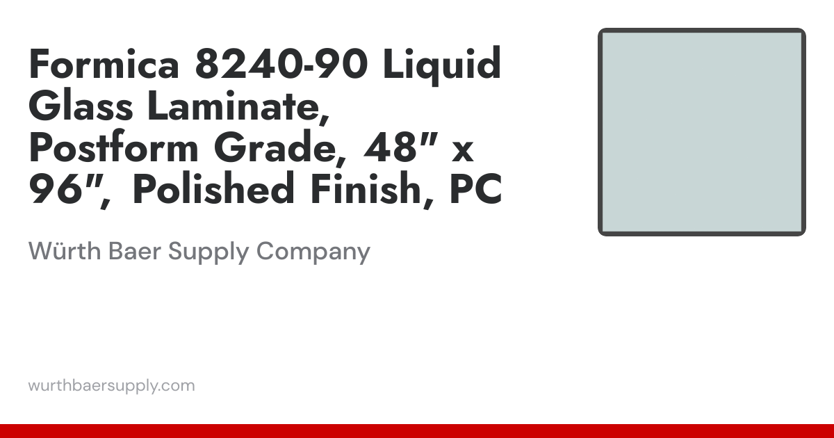 Formica 8240-90 Liquid Glass Laminate Postform Grade, 48
