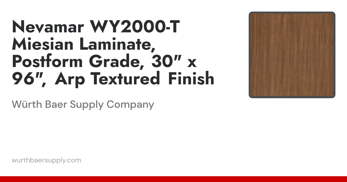 Nevamar WY2000-T Miesian Laminate Postform Grade, 30
