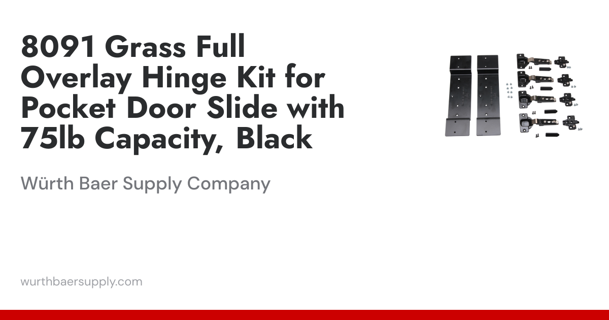 8091 Grass Full Overlay Hinge Kit for Pocket Door Slide with 75lb ...