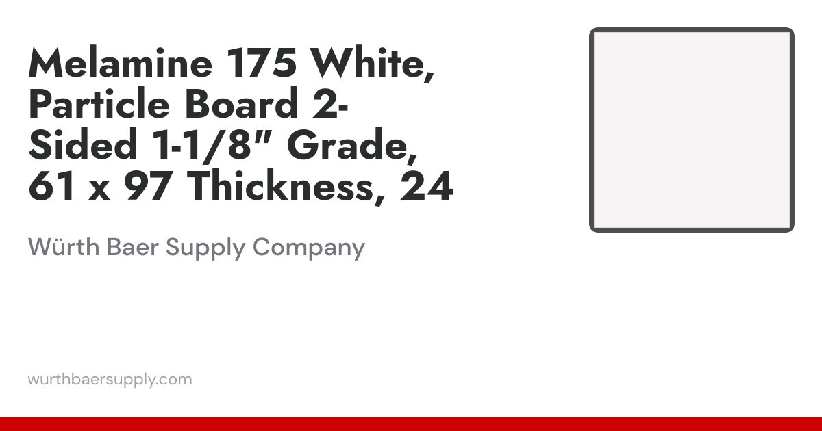 Melamine 175 White, Particle Board 2-Sided 1-1/8