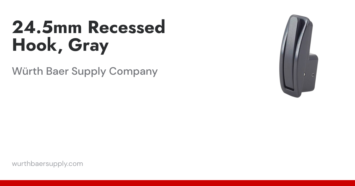 24.5mm Recessed Hook, Gray | Würth Baer Supply Company