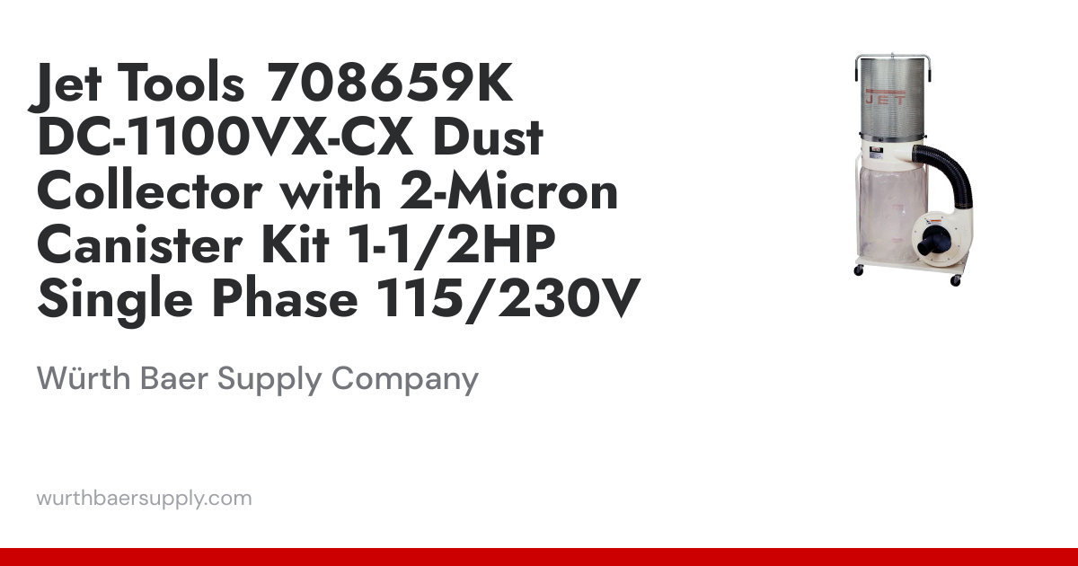 Jet Tools 708659K DC-1100VX-CX Dust Collector with 2-Micron